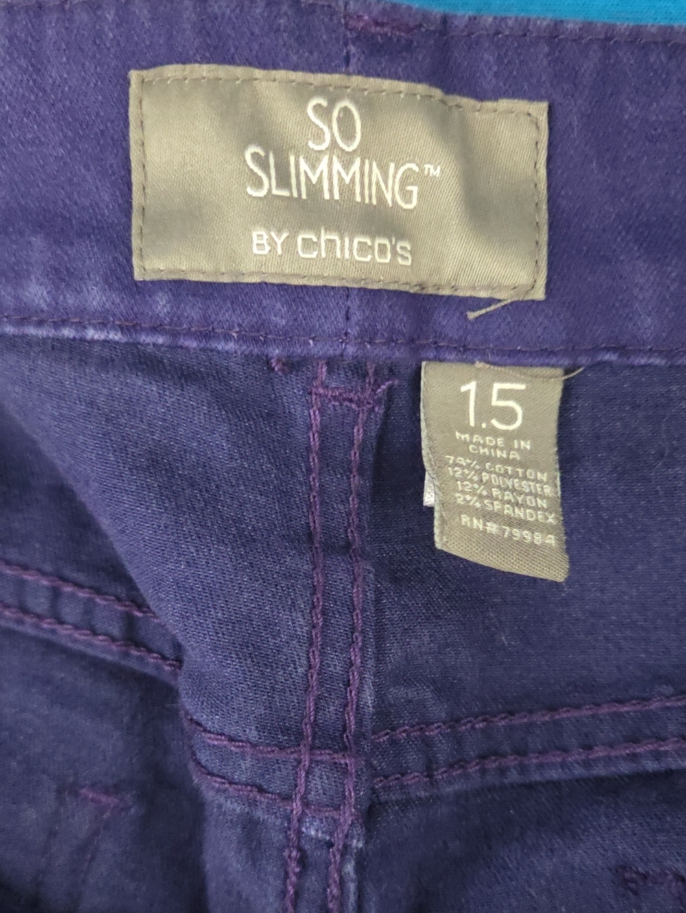 Chico's Deep Purple Slimming Pants - Picture 5 of 5